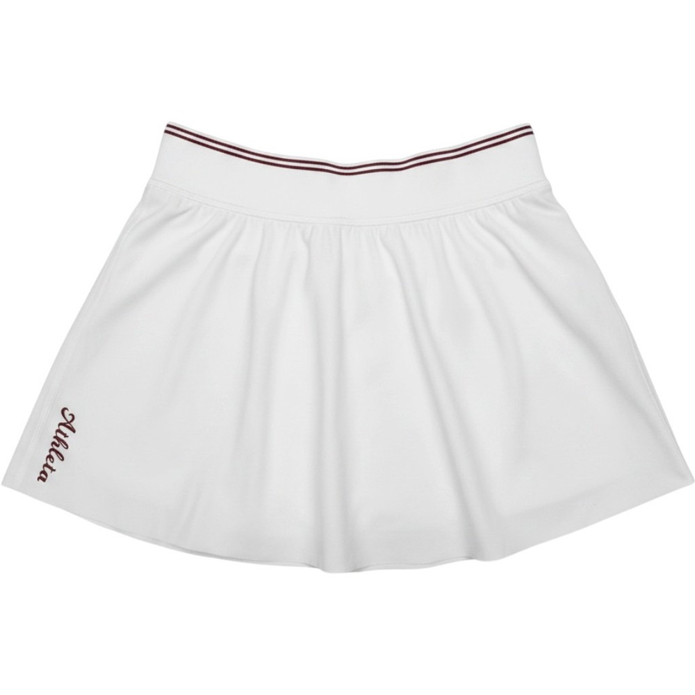 Athleta Ace Advantage Tipped 13.5 Skort White Maroon Tennis Golf Skirt Womens XS